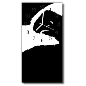Skleněné hodiny vertikální  Umění abstrakce černá