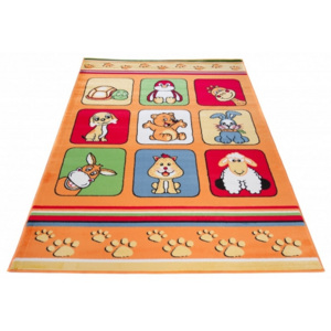 Kusový koberec dětský J0360 - Zvířátka - 80x150 cm