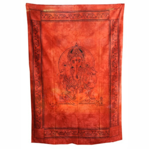 Indie Přehoz jednopostel, Ganesh, červený II.jakost