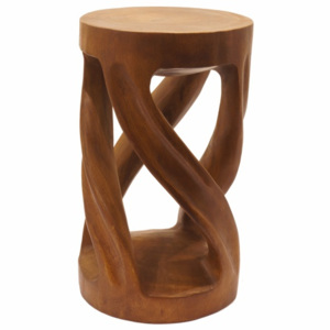 Thajsko Dřevěná stolička Round Vine 51 cm