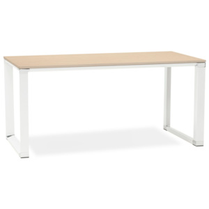 Bílý pracovní stůl s přírodní dřevěnou deskou Kokoon Warmer