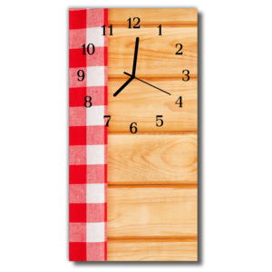 Skleněné hodiny vertikální  Barevný ubrus kuchyňský stůl