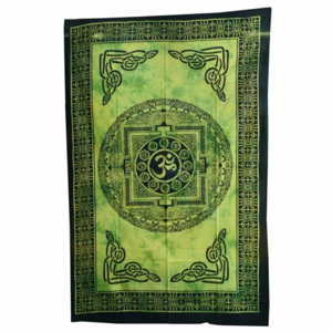 Indie Přehoz jednopostel, ÓM, zelená batika, II.jakost