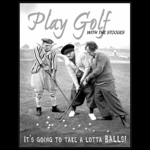 Plechová cedule: Play Golf with Stooges