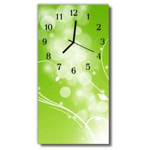 Nástěnné hodiny vertikální Umění abstrakce zelená grafika