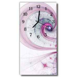 Skleněné hodiny vertikální Umění Whirl purpurové abstrakce