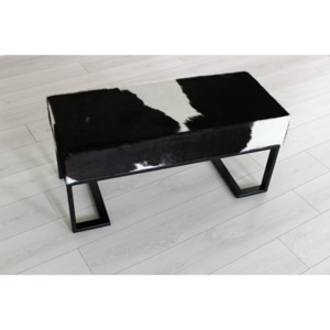 Luxusní taburet - lavice Henrik černobílá + černá