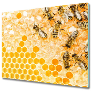 Skleněná krájecí deska Pracovní včely