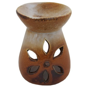 Čína Aromalampa keramika, květina, hnědá