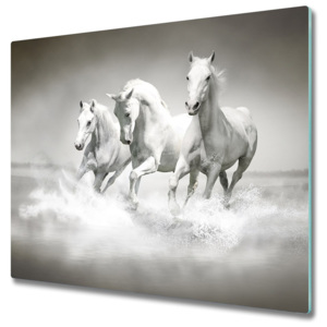 Skleněná krájecí deska Bílé koně