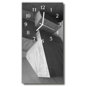 Skleněné hodiny vertikální Šedý mramor