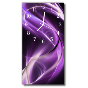 Skleněné hodiny vertikální Přírodní vlny fialová abstrakce
