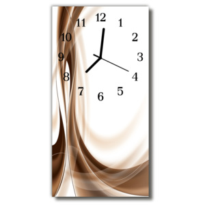 Nástěnné hodiny vertikální Umělecké grafické čáry béžové