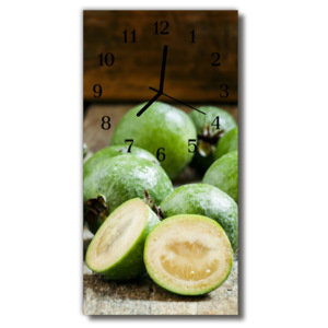 Skleněné hodiny vertikální  Kuchyňské granáty zelené
