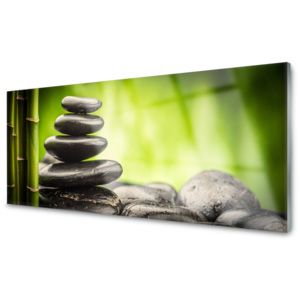 Kuchyňský skleněný panel Bambus Kameny Umění