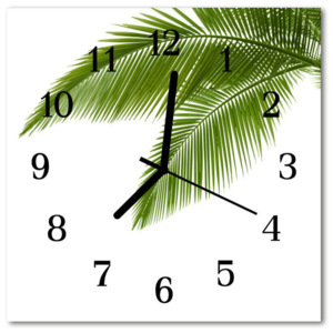Skleněné hodiny čtvercové Palmové listy
