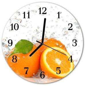 Skleněné hodiny kulaté pomeranče