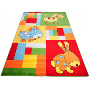 Kusový koberec dětský J0780 - pejsek a kočička - 80x150 cm