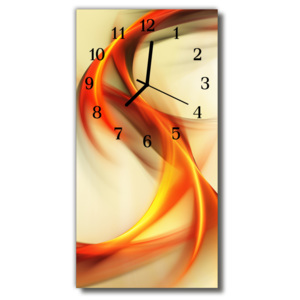 Skleněné hodiny vertikální Abstraktní oranžová grafika