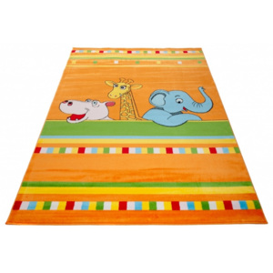Kusový koberec dětský J0240- ZOO oranžové - 80x150 cm