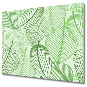 Skleněná krájecí deska Leaves pattern