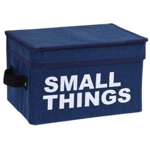 Home collection Úložný box s víkem - modrá - Small things 16x24x16 cm