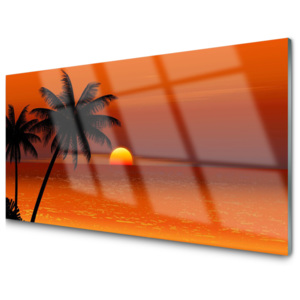 Kuchyňský skleněný panel Palma Moře Slunce Krajina