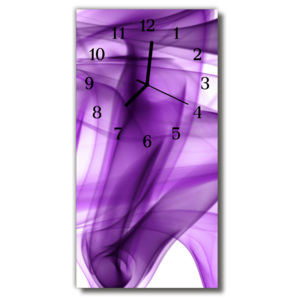 Skleněné hodiny vertikální  Umělecké kouřové fialové
