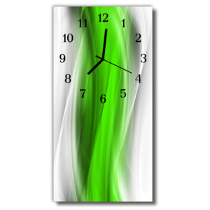 Skleněné hodiny vertikální  Umění abstrakce zelená