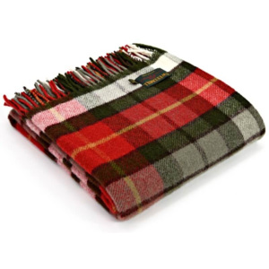 Vlněná deka Check Forrest Green & Red 183 x 150 cm Tweedmill