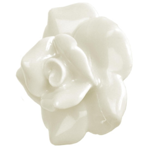 Keramická úchytka Růže bílá - Ø 5 cm Clayre & Eef