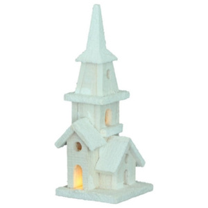 LCX-Chromex Vánoční dřevěný kostel - bílý VD-ACW000080A