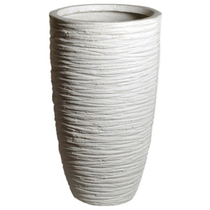 . Betonovo-akrylátový květináč Stripes White L, 56x100 cm