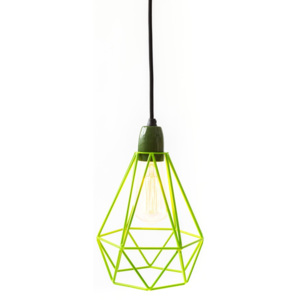 Světlo se zeleným stínítkem a černým kabelem Filament Style Diamond #1