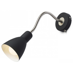 Rendl R12899 KAYA - Nástěnná lampa na husím krku s vypínačem, černá
