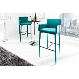 Designová barová židle Neapol, modrý samet