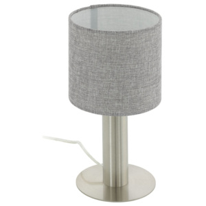 Eglo 97675 CONCESSA 2 - Moderní stolní lampa s textilním šedým stínidlem + Dárek LED žárovka