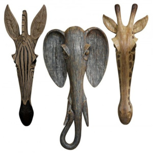 Nástěnná dekorace Africké zvířecí masky