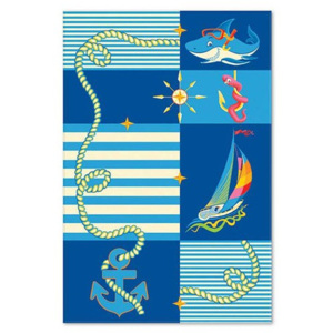 Dětský kusový koberec Aquarelle Kids 80201-44966 modrý 163x240 cm