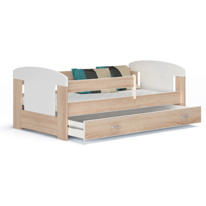Dětská postel JAKUB + rošt + matrace, 80x160, dub sonoma