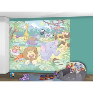 Dětské tapety Walltastic, Baby džungle, 304x243 cm