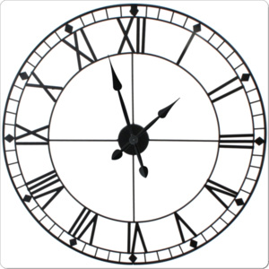 Velké nástěnné rustikální hodiny big ben XXXL CNL12 kovové, římské číslice