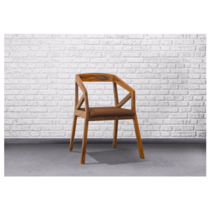 Židle Guru s polstrovaným sedákem z indického masivu palisandr, Only stain