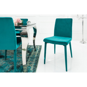 Designová židle Neapol, modrý samet