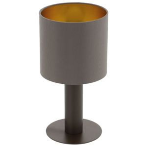 Eglo 97686 CONCESSA 1 - Moderní stolní lampa s textilním stínidlem v barvě cappuccino a zlaté + Dárek LED žárovka