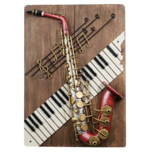 Stylový 3D panel Svět hudby se saxofonem