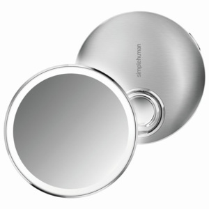 Kapesní kosmetické zrcátko Simplehuman Sensor Compact, LED osvětlení, dobíjecí, 3x, nerez
