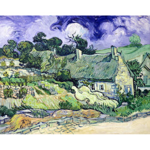 Obraz, Reprodukce - Thatched cottages at Cordeville, Auvers-sur-Oise, 1890, Vincent van Gogh