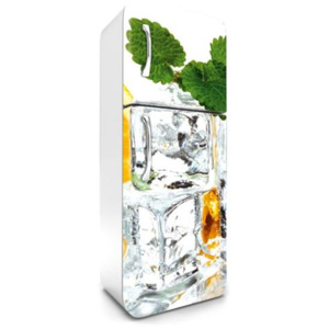 Samolepící tapety na lednici, rozměr 180 cm x 65 cm, kostky ledu s mátou, DIMEX FR-180-023