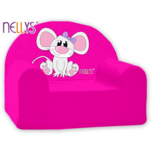 Dětské křeslo Nellys - Myška v růžové